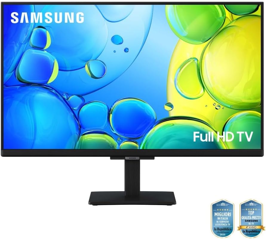 Full HD Smart TV 27'' UE27F6000FUXZT, Hyper Real Processor, HDR & Pur Color, Smart Experience, OTS Lite & Adaptive Sound, SlimLook Design, edizione speciale PACCHETTO INTRATTENIMENTO, 2025